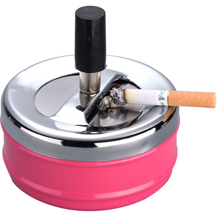 Cendrier Excellent Houseware Avec couvercle Plaque Tournante Argenté Multicouleur métallique Acier inoxydable Ø 9,5 cm
