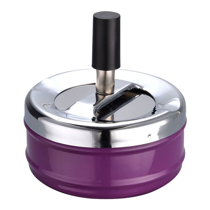 Cendrier Excellent Houseware Avec couvercle Plaque Tournante Argenté Multicouleur métallique Acier inoxydable Ø 9,5 cm