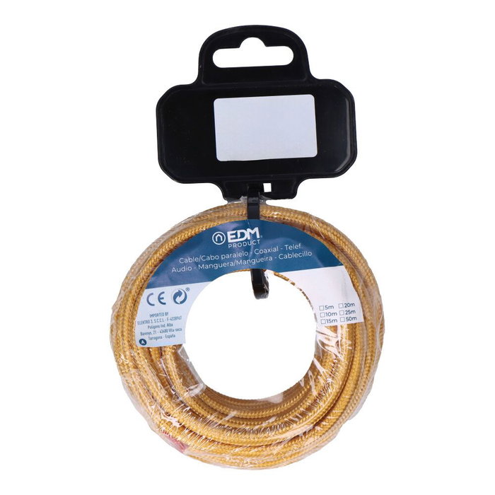 EDM Product Câble 11853 C45 Doré 2 x 0,75 mm 5 m