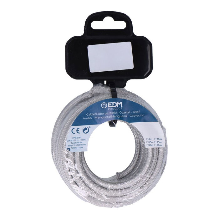 EDM Product Câble 11857 C64 Argenté 2 x 0,75 mm 5 m