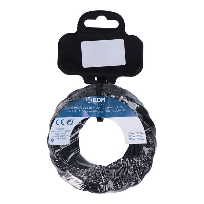 Câble EDM 11878 C41 Noir 2 x 0,75 mm 5 m Câble EDM 11878 C41 Noir 2 x 0,75 mm 5 m