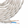 Câble EDM 11879 Blanc 2 x 0,75 mm 5 m Coton