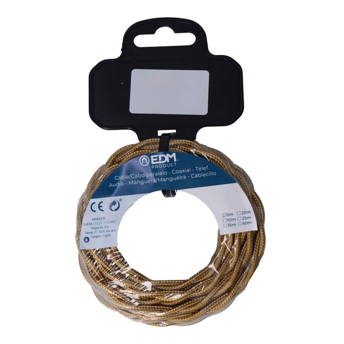 EDM Product Câble EDM 11880 C45 Doré 2 x 0,75 mm 5 m