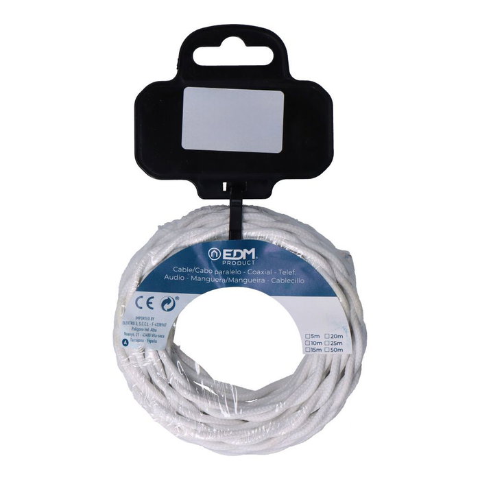 Câble EDM 11884 Blanc 2 x 0,75 mm 5 m Câble EDM 11884 Blanc 2 x 0,75 mm 5 m