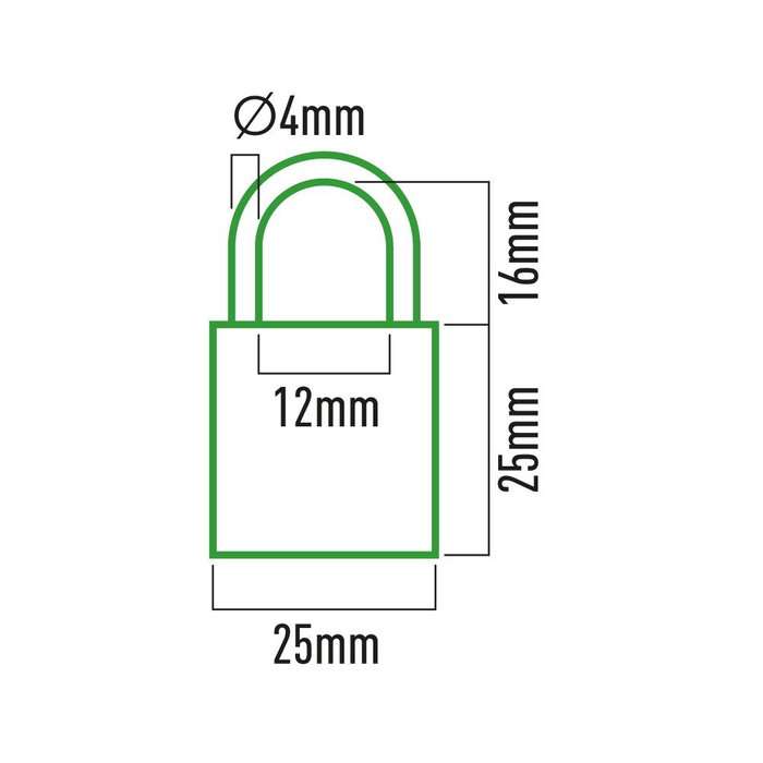 Edm Candado de latón, arco normal, 25 mm, blíster Edm Candado de latón, arco normal, 25 mm, blíster