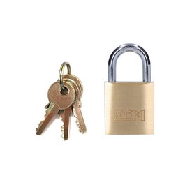 Edm Cadenas laiton 30mm arc normal doré chromé blister 3 clés