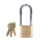 Edm Candado de latón arco largo 40 mm doré chromé 3 clés blíster