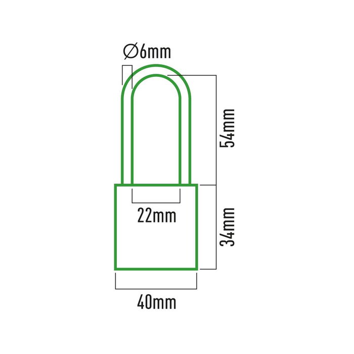 Edm Candado de latón arco largo 40 mm doré chromé 3 clés blíster Edm Candado de latón arco largo 40 mm doré chromé 3 clés blíster