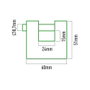 Edm Candado de latón reforzado de seguridad 60 x 16 x 51 mm, dorado et cromado, blíster