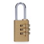 Edm Candado de latón con combinación 21 mm blíster – Cadenas de seguridad dorado cromado