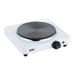 Edm PC-1500 Cuisinière électrique 1 feu 1500 W Blanc Métal