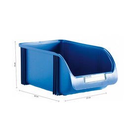 Plastiken Bac empilable Titanium bleu 20 L 27 x 42 x 19 cm polypropylène
