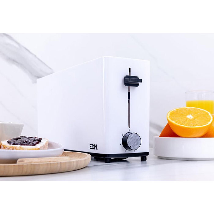 Edm Tostadora ranura larga blanche design 900 W métal 37 cm grille-pain électrique
