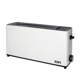 Edm Grille-pain White Design 900 W à fente longue en blanc