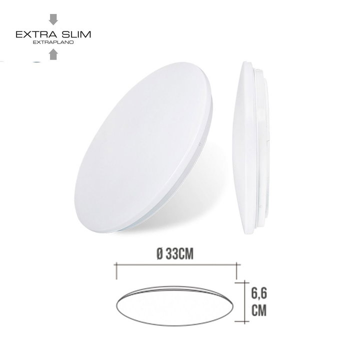 Edm Aplique LED circulaire de surface 18W 4000K 1820lm Ø32,5 x 6,2 cm IP20