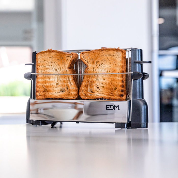 Edm Tostadora Vertical 700W Acier Inoxydable 4 Tranches Grille-Pain