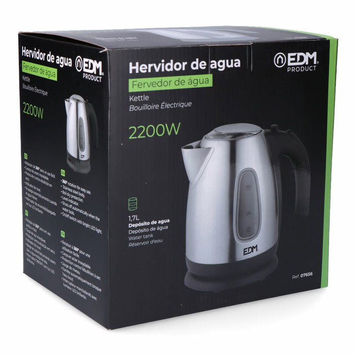 EDM Product Bouilloire EDM 07656 Noir Acier inoxydable 2200 W 1,7 L EDM Product Bouilloire EDM 07656 Noir Acier inoxydable 2200 W 1,7 L
