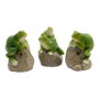Decoris Figurine décorative grenouille avec détecteur de mouvement et son, ciment vert, 8 x 7,4 x 11,5 cm