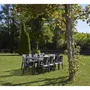Queen Table de jardin rectangulaire effet rotin en résine, 220 x 90 cm, couleur anthracite, pour 8 personnes, style exotique