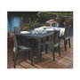 BigBuy Home Table de jardin QUEEN effet rotin - Anthracite - 220 x 90 x 72 cm
