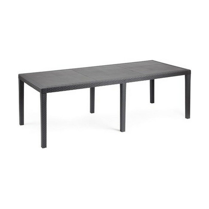 BigBuy Home Table de jardin QUEEN effet rotin - Anthracite - 220 x 90 x 72 cm