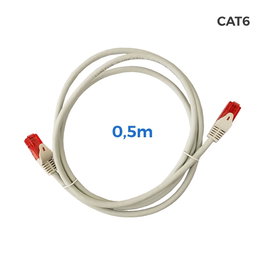 Edm Câble Ethernet UTP Cat.6 RJ45 cuivre gris 0,5 m