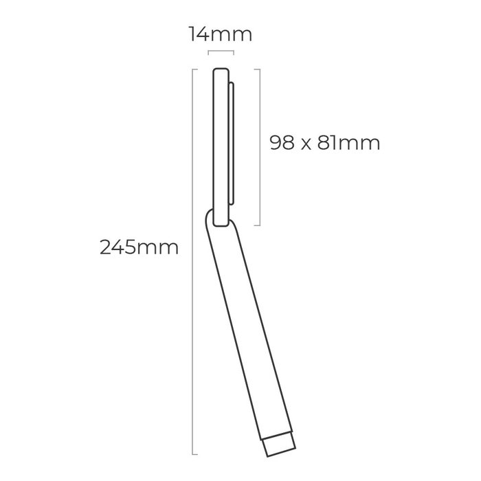 Edm Poignée de douche anticalcaire 1 fonction chromé ABS 8,1x1,4x24,5 cm Edm Poignée de douche anticalcaire 1 fonction chromé ABS 8,1x1,4x24,5 cm