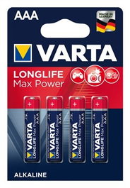 Varta 4703101404 Piles Alcalines Longlife Max Power LR03 AAA - Lot de 4