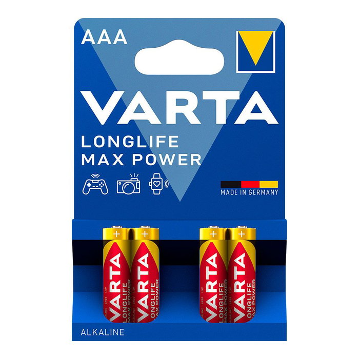 Varta Longlife Max Power AAA LR03 - Pack de 4 piles alcalines Varta Longlife Max Power AAA LR03 - Pack de 4 piles alcalines