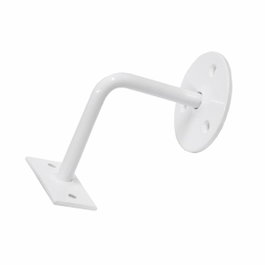 Edm Support de rampe avec rosette, 3 trous, laiton finition blanc, 80 x 50 mm