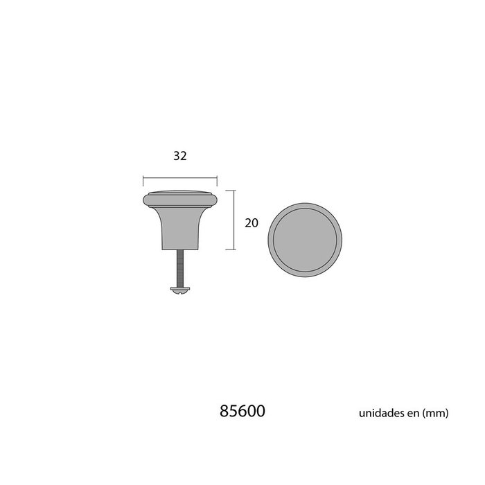 Edm Pomo de porte en fer, finition noire, 32 mm Edm Pomo de porte en fer, finition noire, 32 mm