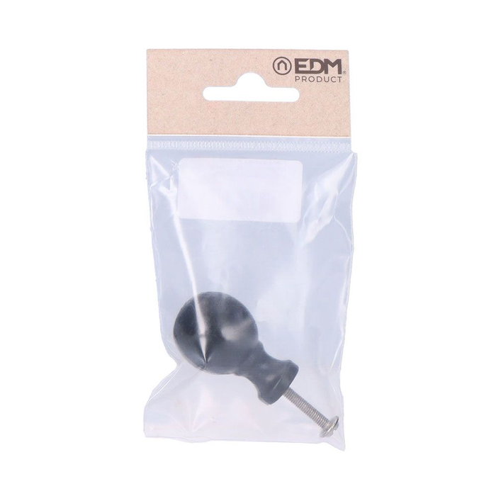 Edm Pomo de porte en forme de boule, fer noir, 25 mm Edm Pomo de porte en forme de boule, fer noir, 25 mm