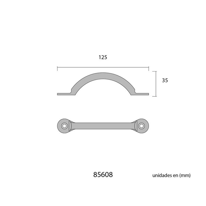 Poignée de porte EDM 85608 Noir Acier 125 mm Poignée de porte EDM 85608 Noir Acier 125 mm
