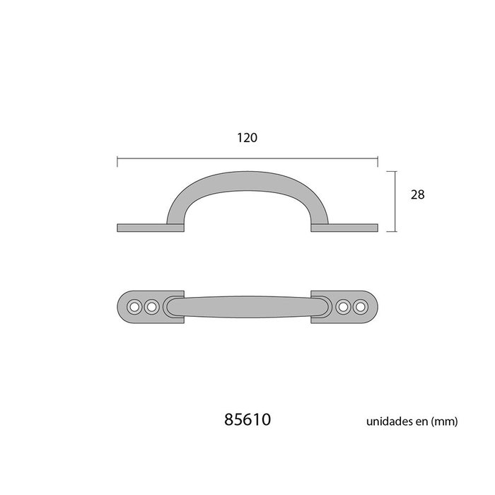 Edm Tirador de puerta de acero negro 125 mm