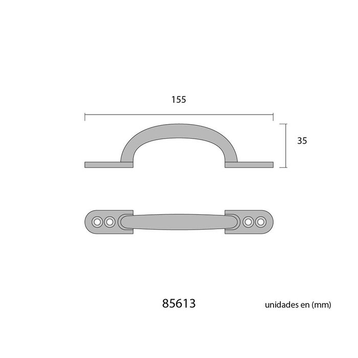 Poignée de porte EDM 85613 Argenté Acier 155 mm