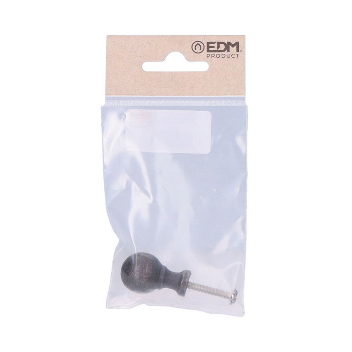 Edm Pomo de porte forme boule en fer ancien 18 mm