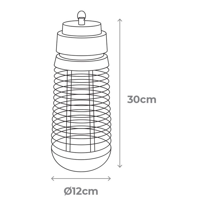 Edm Tapette à insectes électrique 1x6W 25 m² Noir Ø12x30 cm