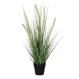 Mica Decorations Pot plastique herbe dogtail PVC 54 x 13 x 12 cm effet naturel