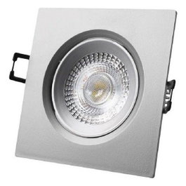 Edm Downlight LED encastrable carré 5W 6400K lumière froide chrome 9x9 cm
