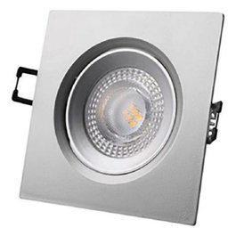 Edm Downlight LED encastrable carré 5W 3200K chrome 9x9cm