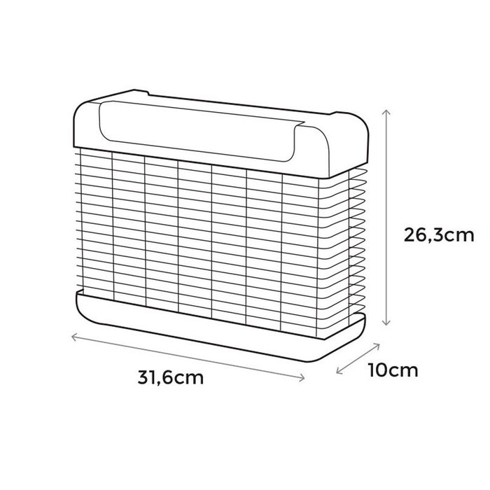 Edm 31,6x10x26,3cm Mata-insectes professionnel électronique LED noir 10W 100m² 220-240V