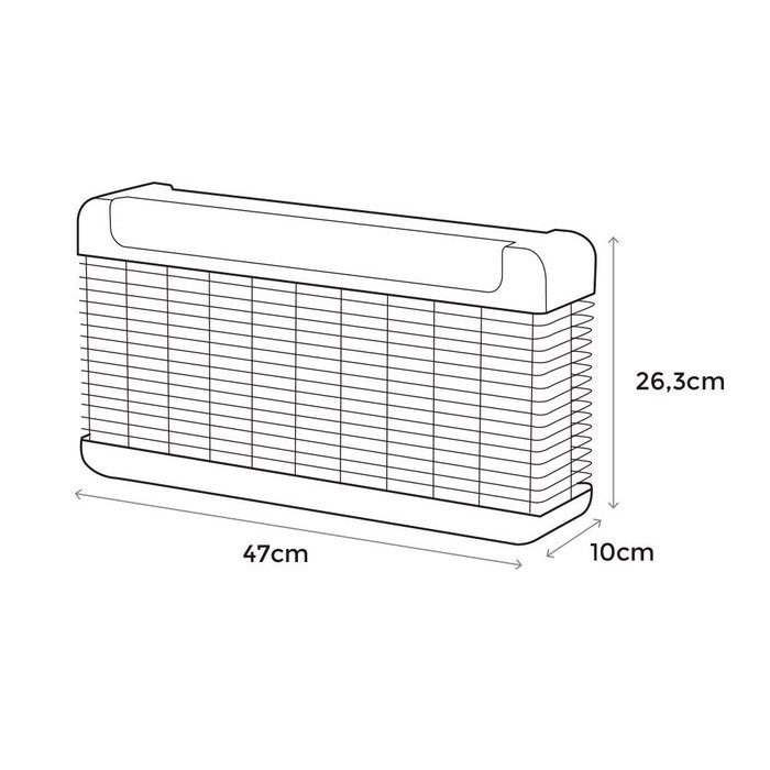Edm | Tapette à insectes professionnelle électronique avec LED, 13W, 300 m², noir, 47 x 26,3 x 10 cm