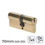 Edm Cylindre en laiton 70 mm 40+30 mm Leva longue R15 avec 3 clés à gorges incluses Doré