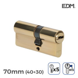 Edm Cylindre en laiton 70mm (40+30mm) came longue r15, doré