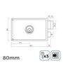 Serrure en applique EDM 85261 Doré Acier 80 x 94 mm Recouvrir