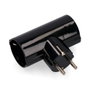 Edm Fiche mâle double Schuko en bakélite noire 16A 250V
