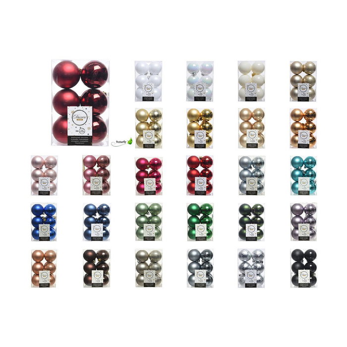 Boules de Noël Decoris Argenté Argent Plastique 12 Unités Boules de Noël Decoris Argenté Argent Plastique 12 Unités