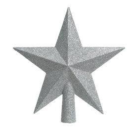 Decoris Étoile argentée pailletée pour sapin de Noël 19x4,2x19cm