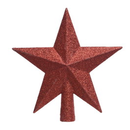 Decoris Étoile de Noël Rouge Pailletée 5 Branches 19 x 4,2 x 19 cm