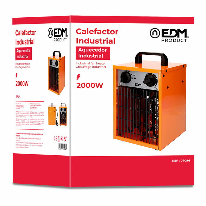 EDM Réchauffeur industriel Industry Series 2000 W Orange EDM Réchauffeur industriel Industry Series 2000 W Orange